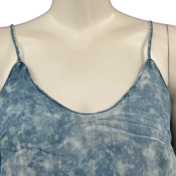 Cloth & Stone Anthropologie Top Womens XS Blue Acid Wash Tank Beach Festival - Picture 2 of 8